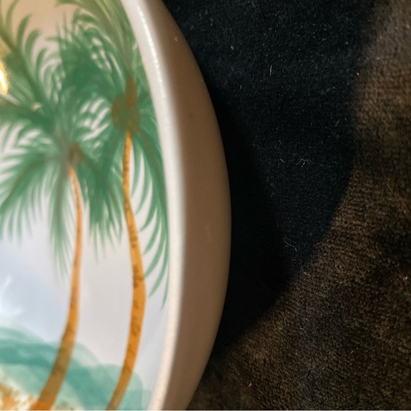 Banana Patch Studio Kauai Hawaii Art Pottery Bowl With Pour Spout  Palm Trees - Picture 7 of 13